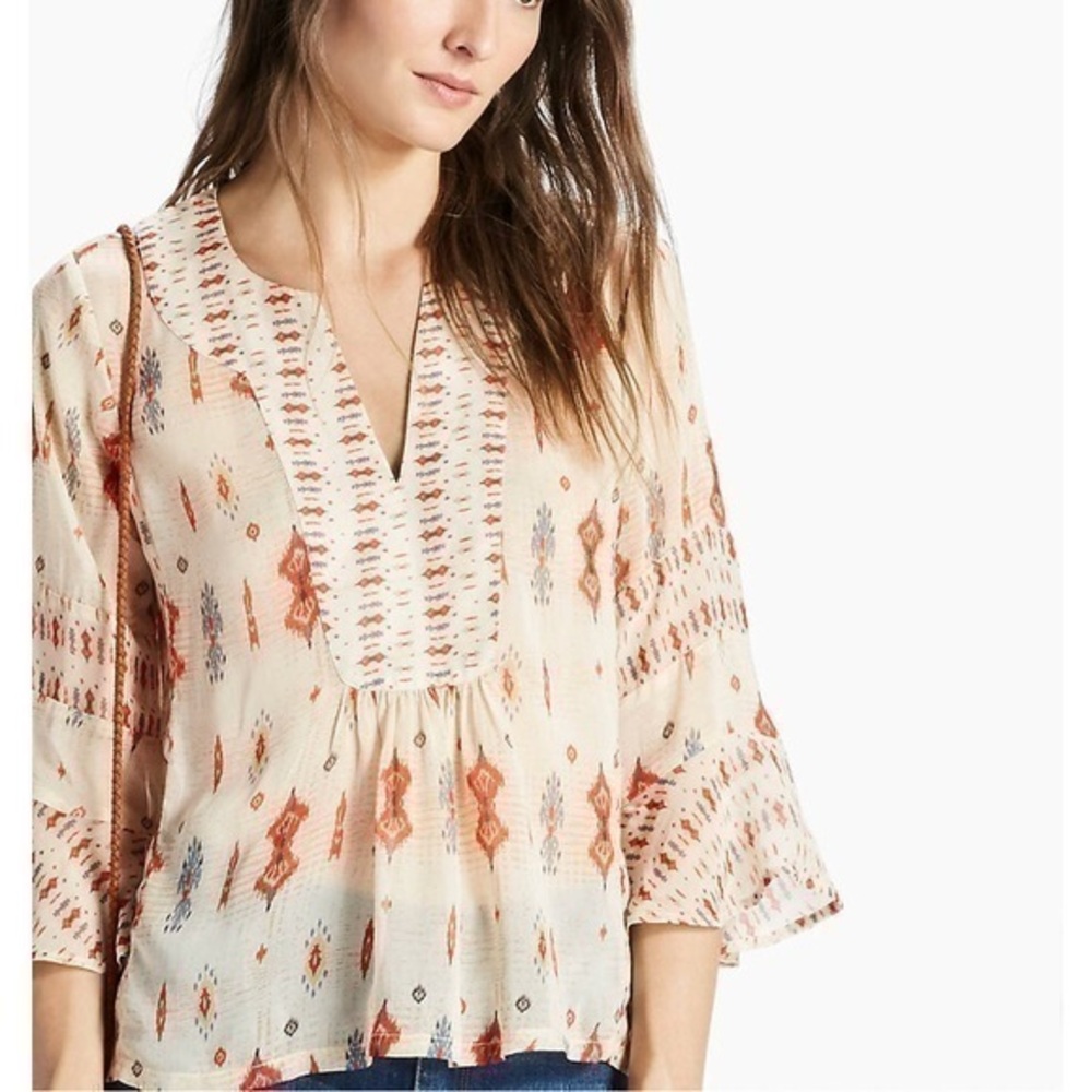 New Womenâs Luckyâď¸Brand Mix Print Boho Top